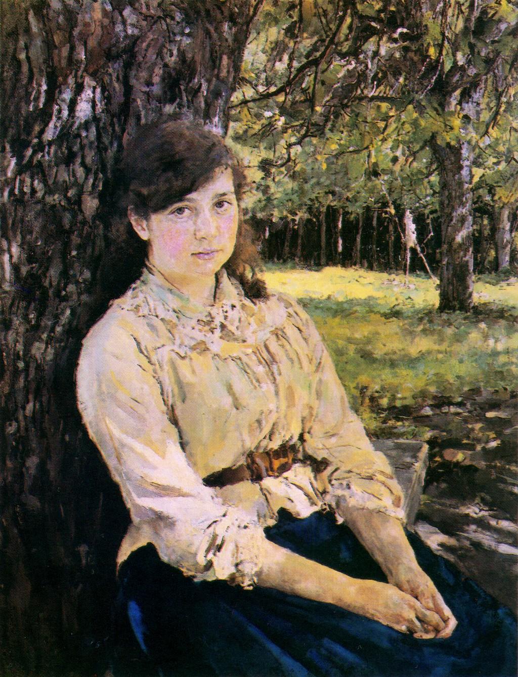 В.А. Серов «девушка, освещённая солнцем» (портрет м.я. Симонович, 1888)