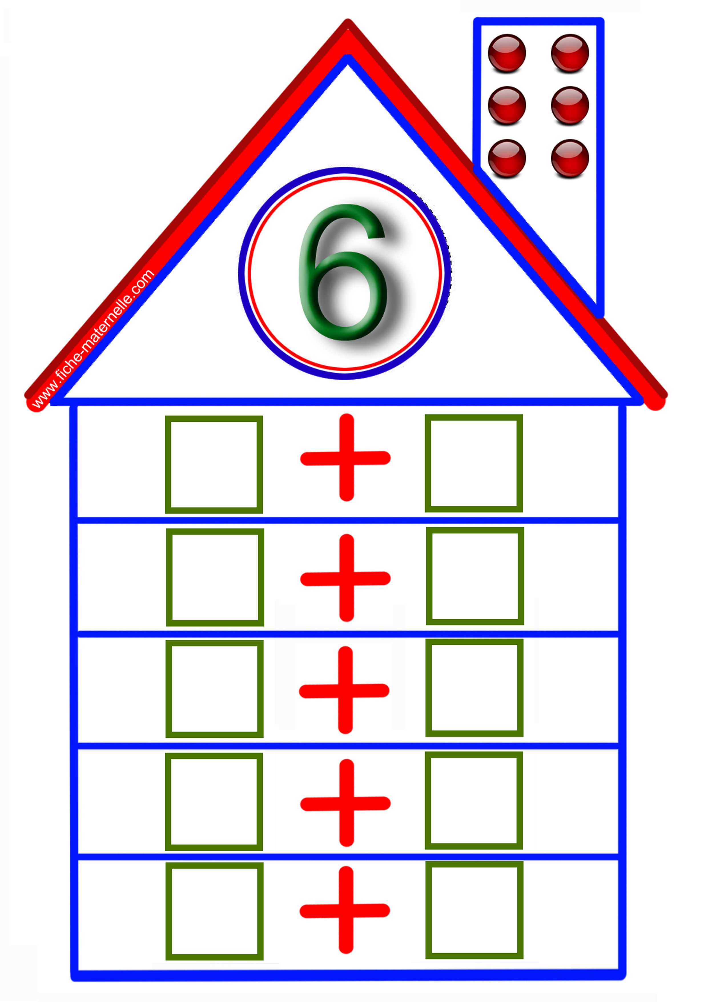Засели домики состав числа 6