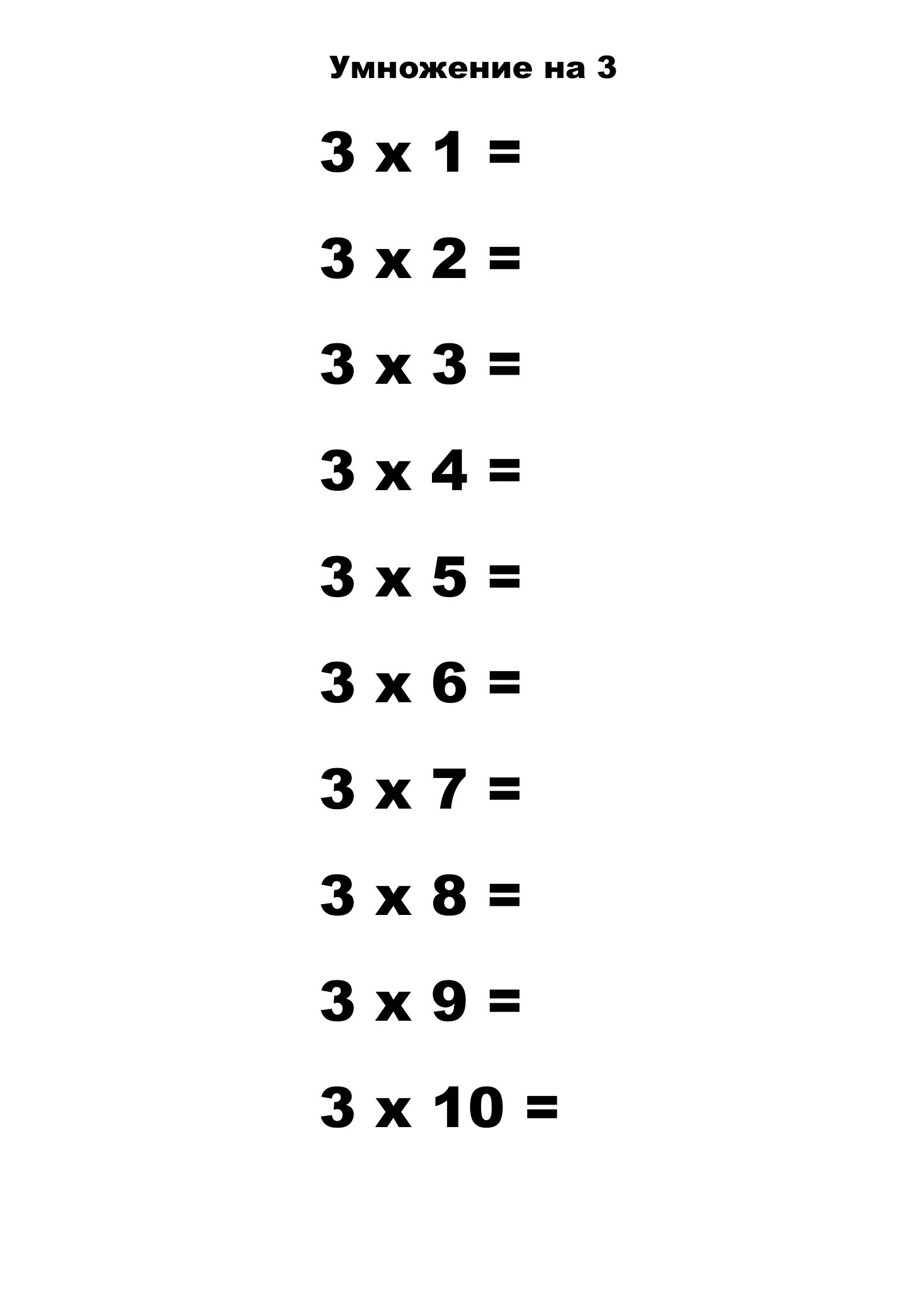 Учим таблицу умножения на 3