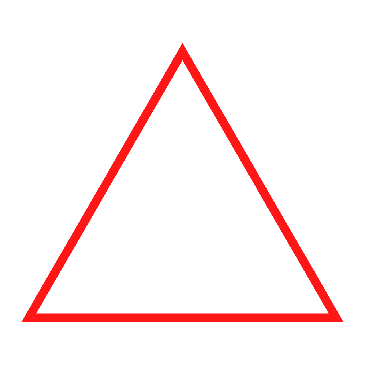 Красный треугольник на белом фоне