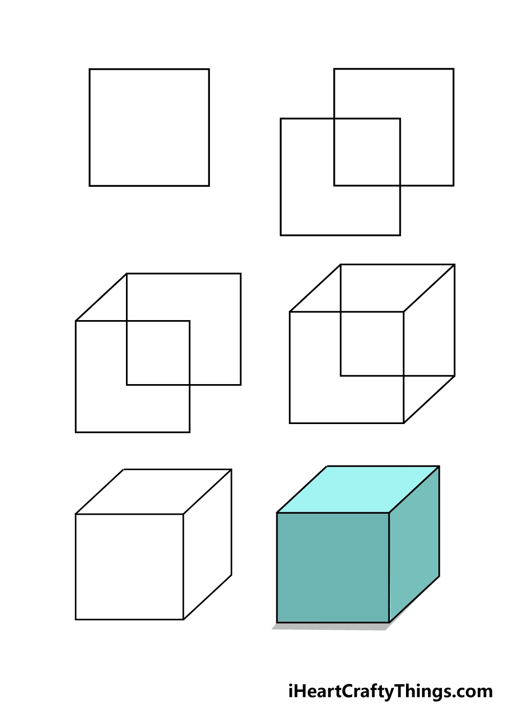 Ровный куб нарисованный