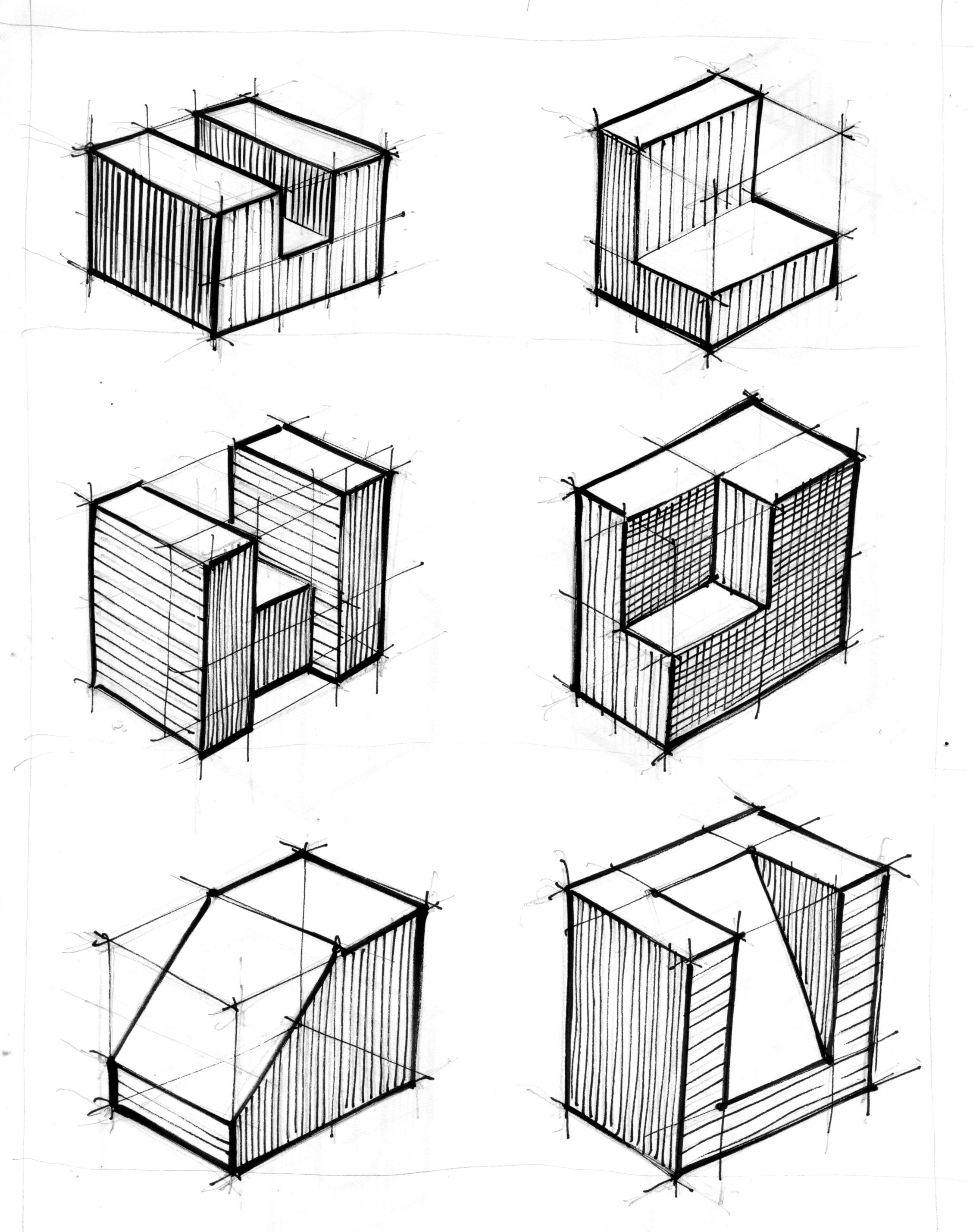 Куб с вырезом рисование
