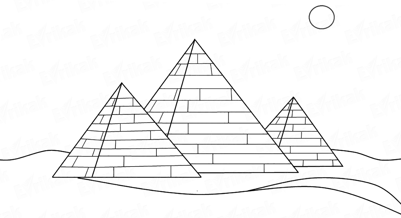 Пирамида Хеопса карандашом