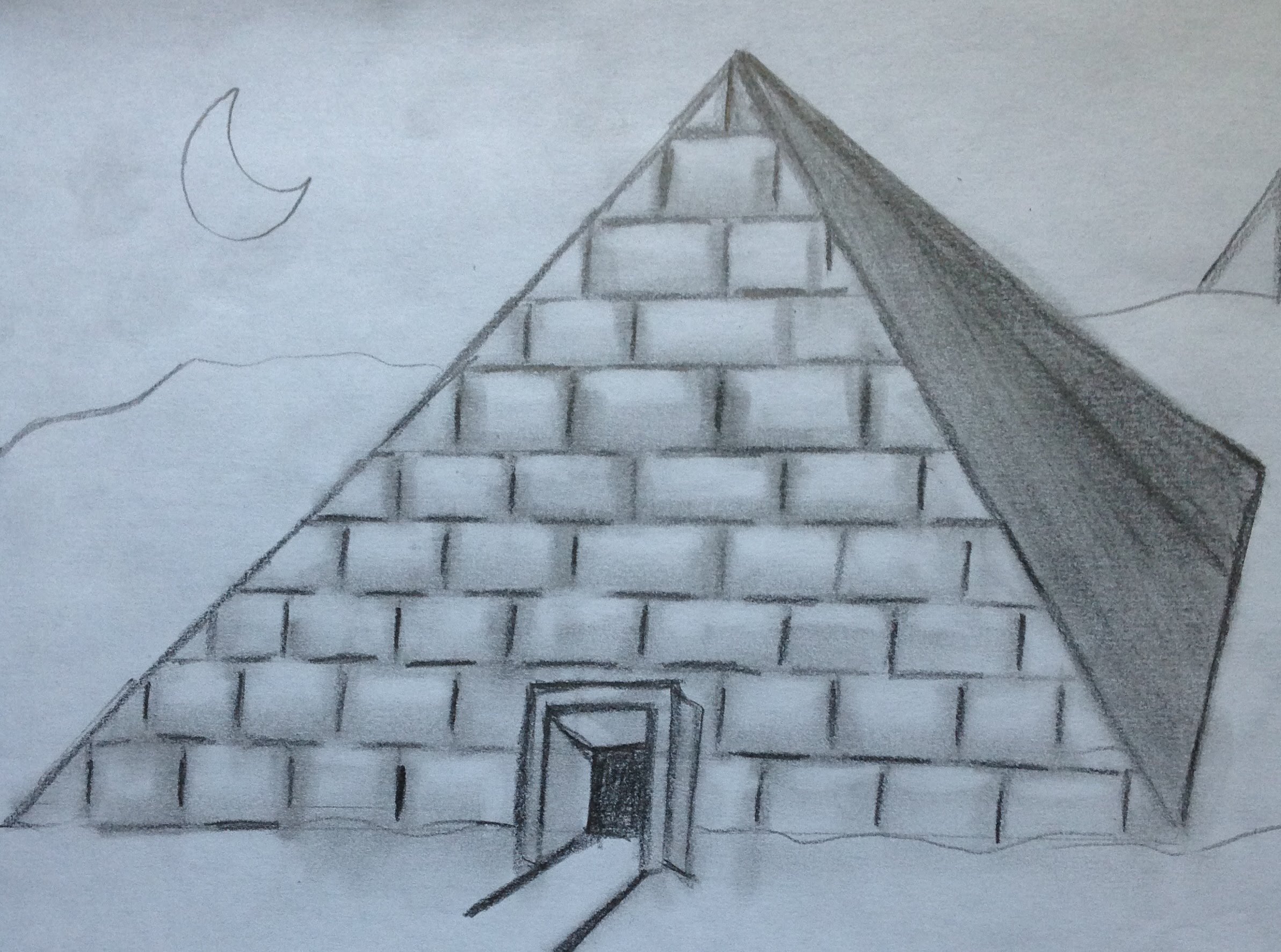 Пирамида Хеопса семь чудес света рисунок