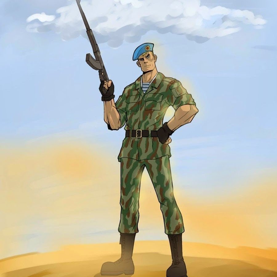 Иллюстрация современный солдат