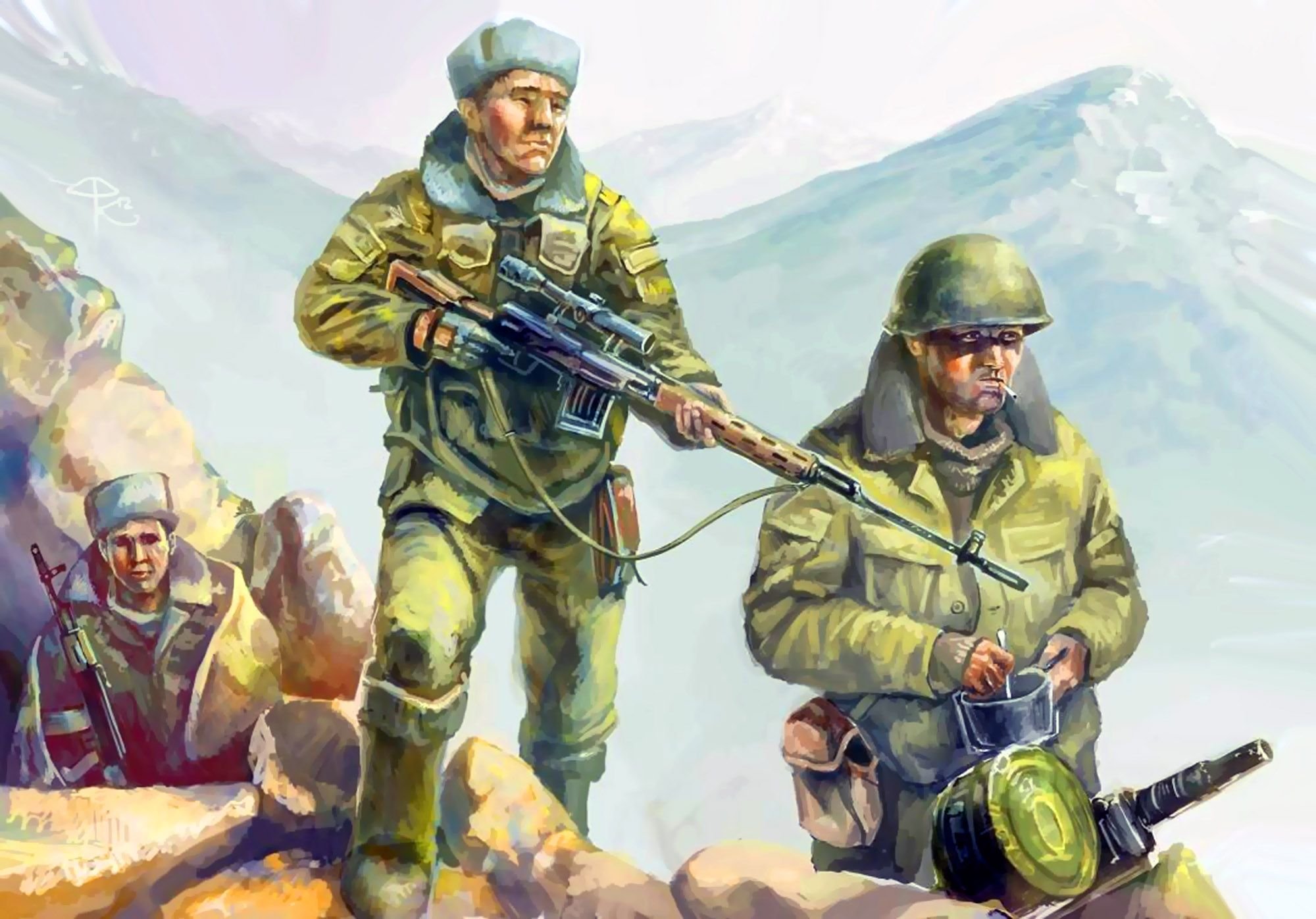 Боец Советской армии арт Афганистан