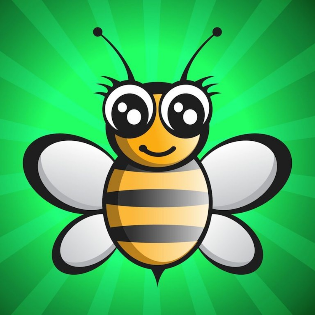 Пчела на зеленом фоне