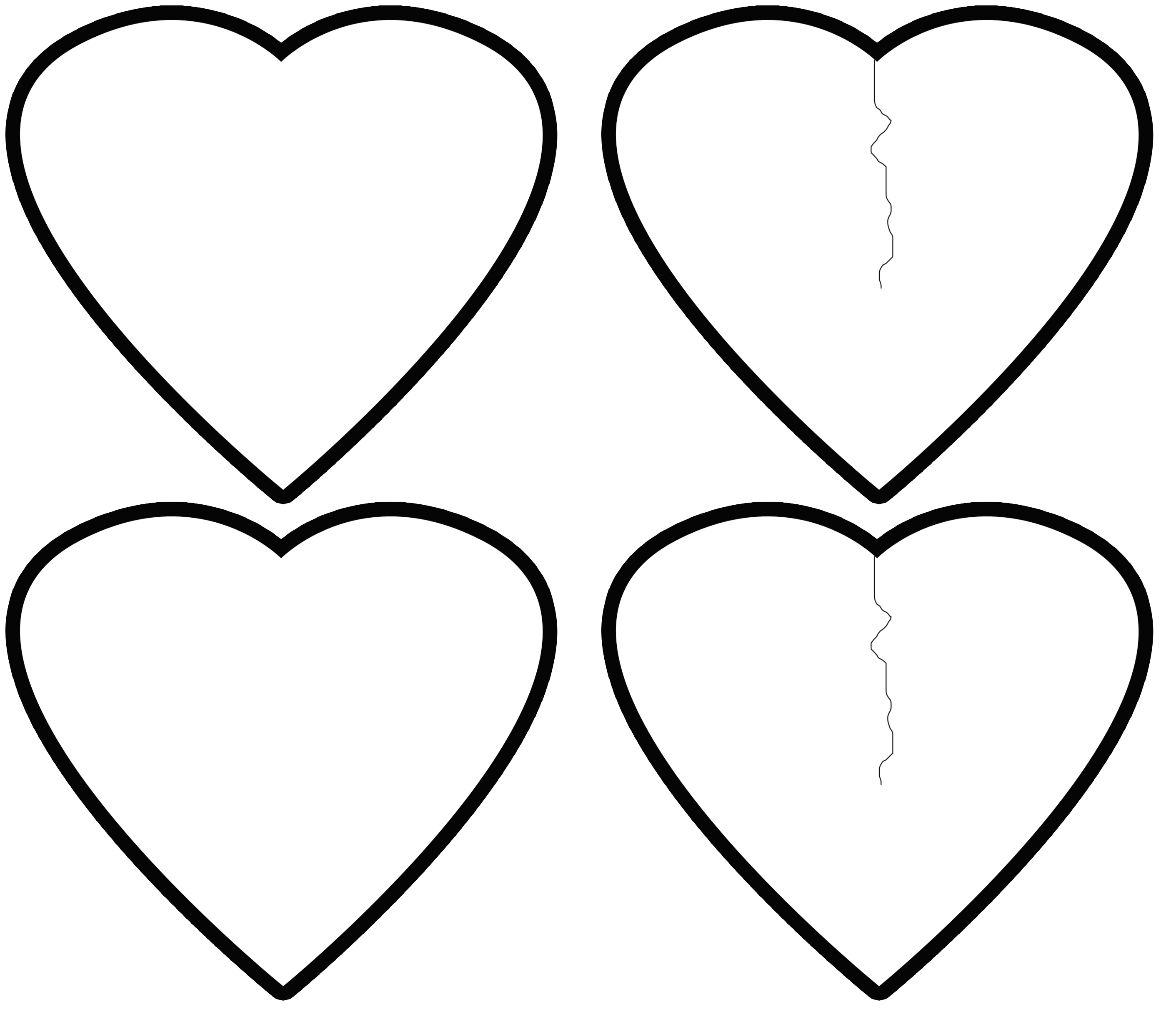 Трафареты сердечек для вырезания из бумаги