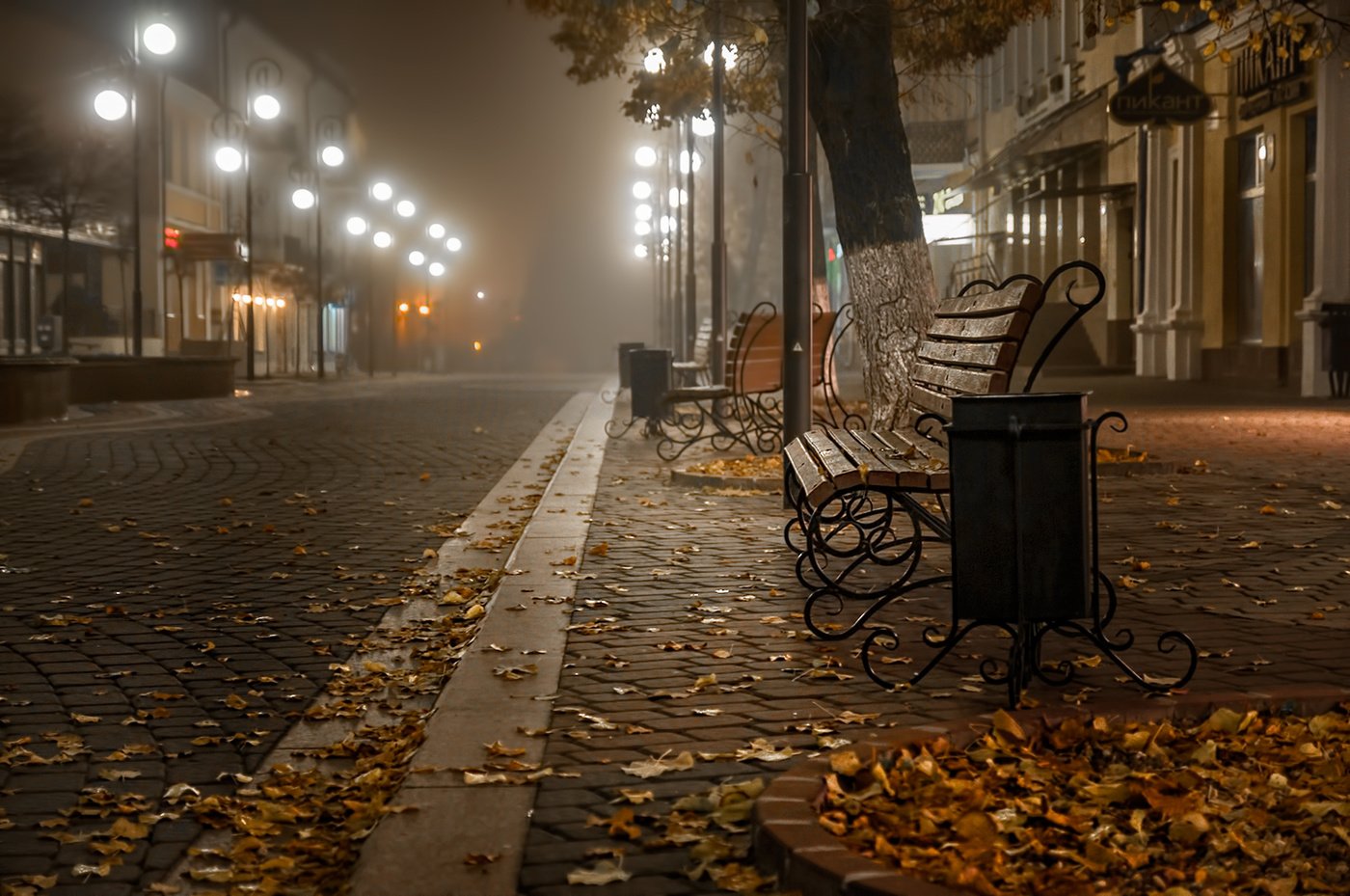 Осень ночь город