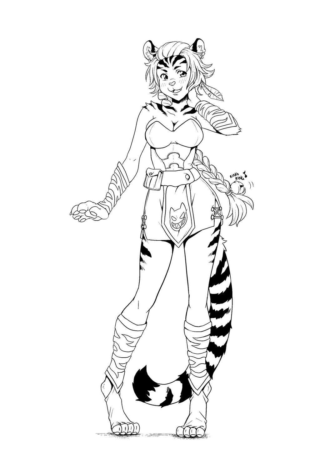 Девочка тигрица раскраска