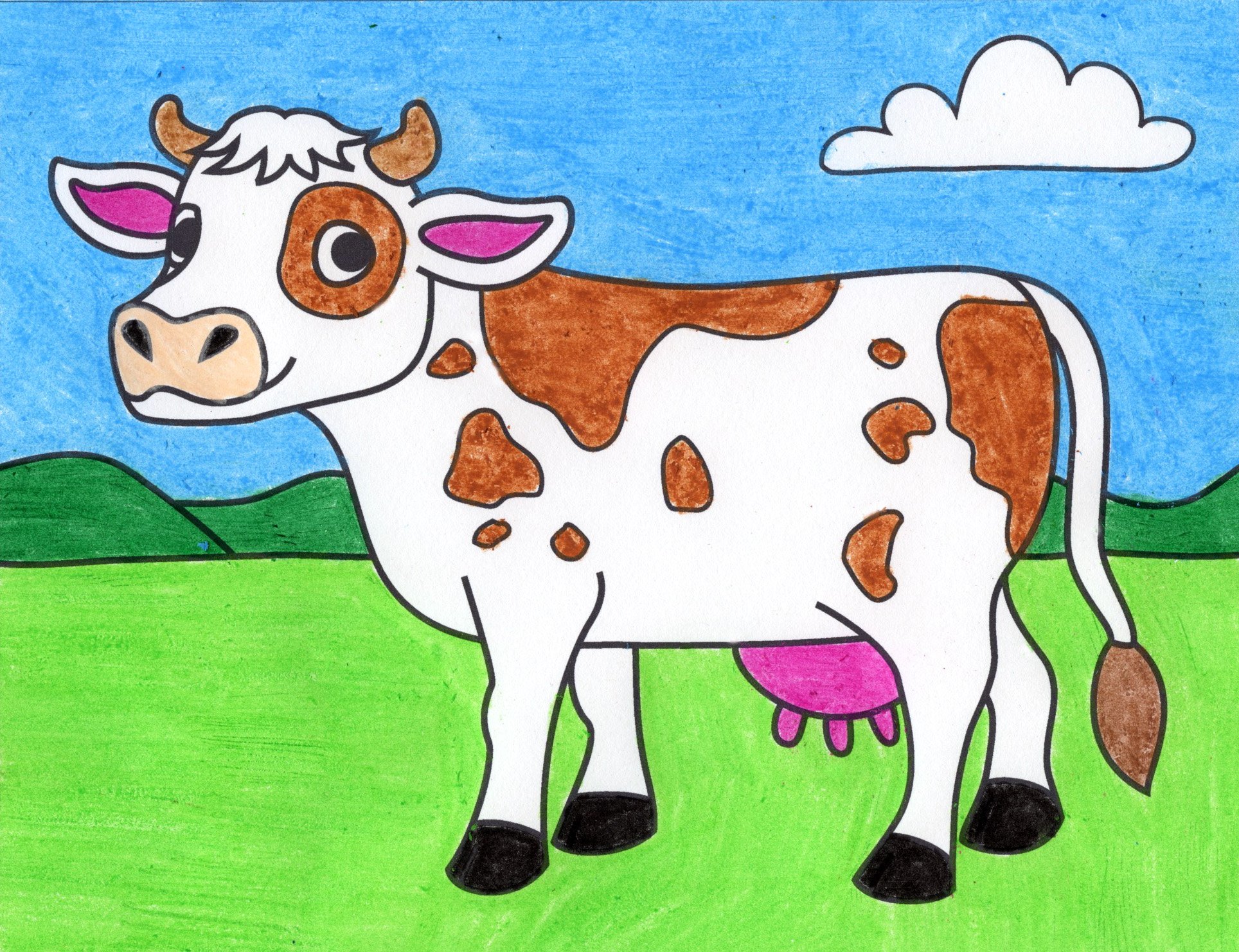 Корова детский рисунок