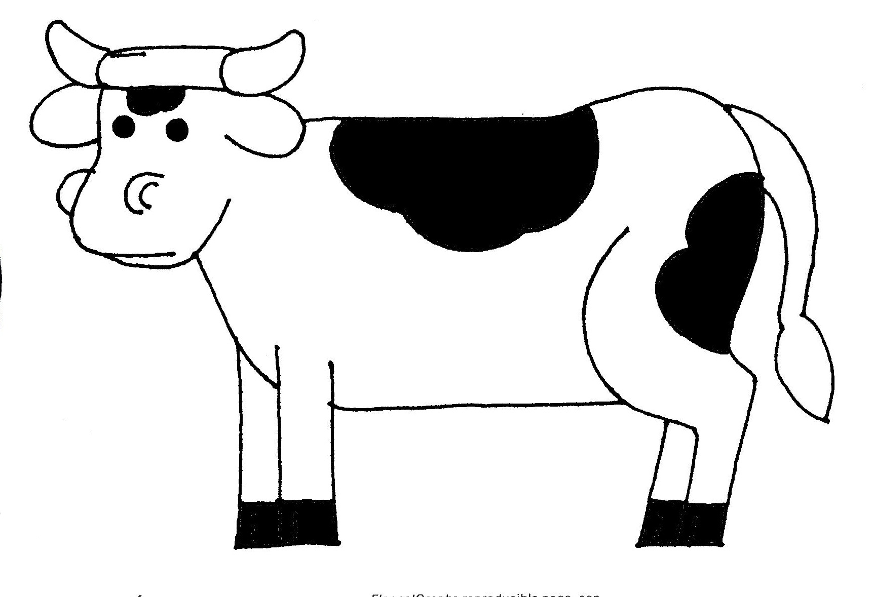 Cow Fan cartoon outline