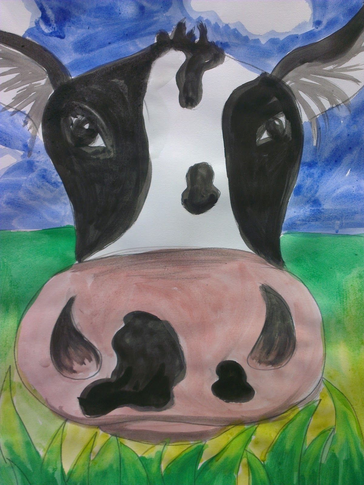 Рисуем корову с детьми