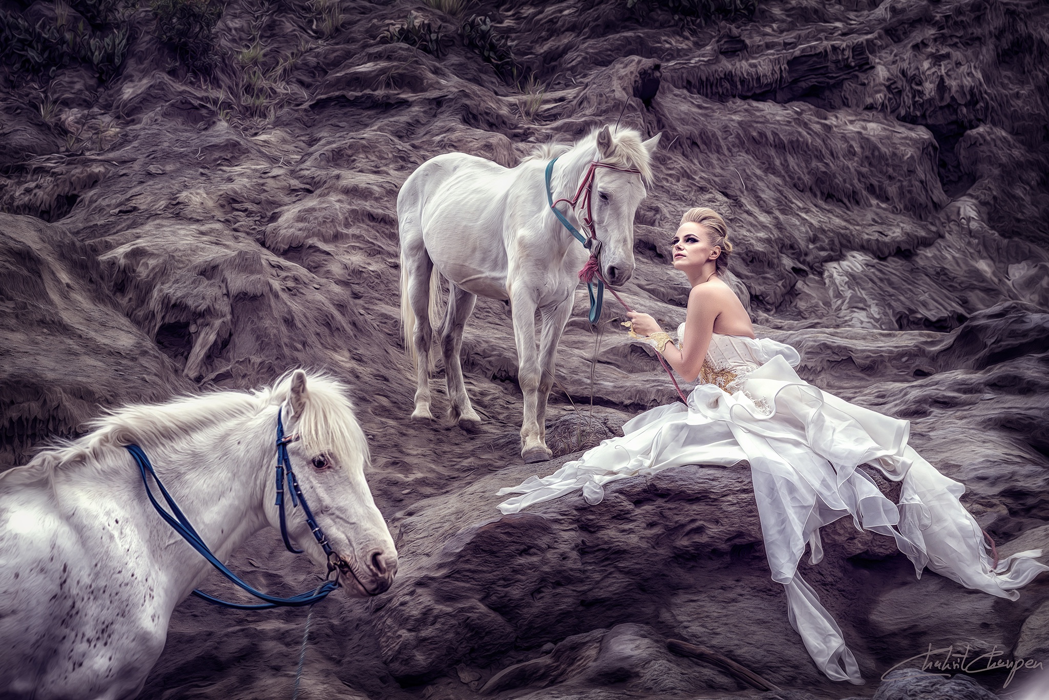 Девочка на белой лошади