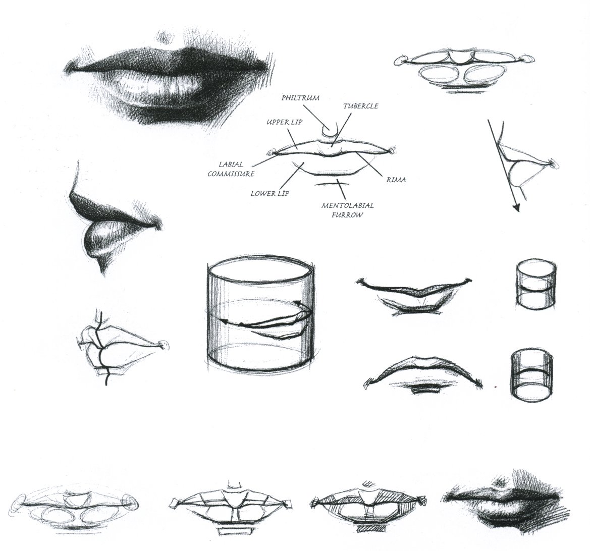 Уроки рисования губ