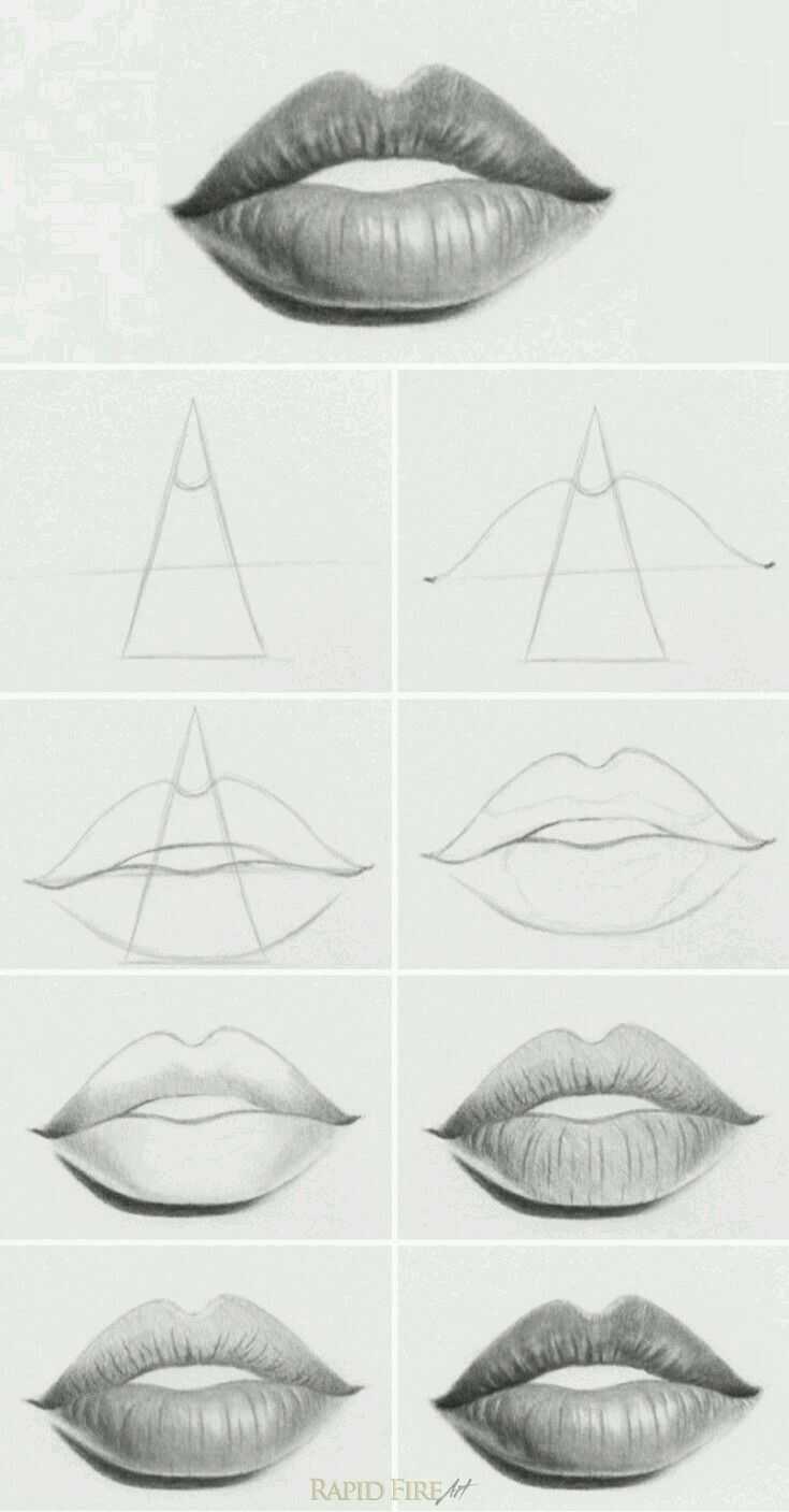 Красивые губы карандашом