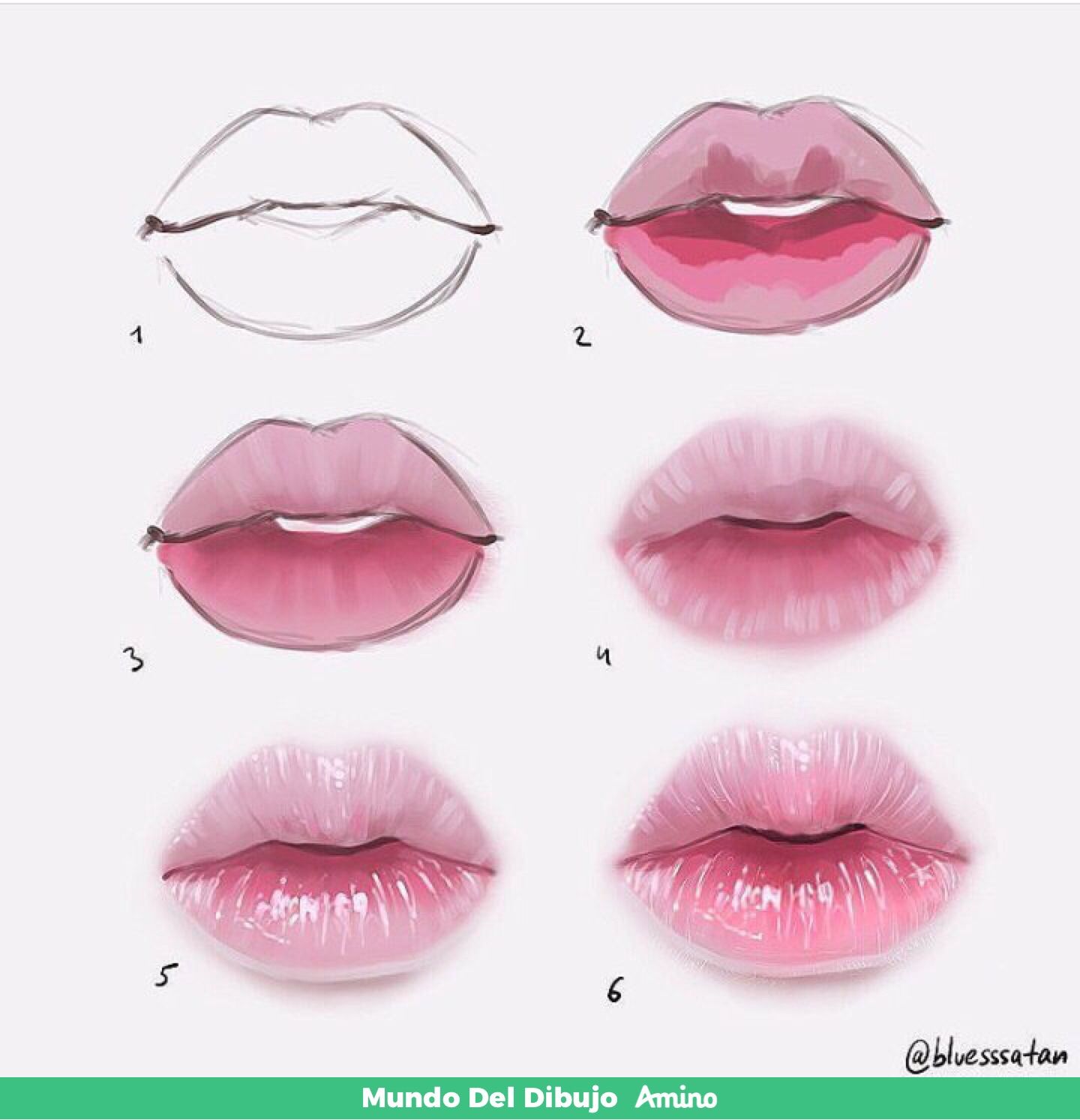 Нарисовать пухлые губы
