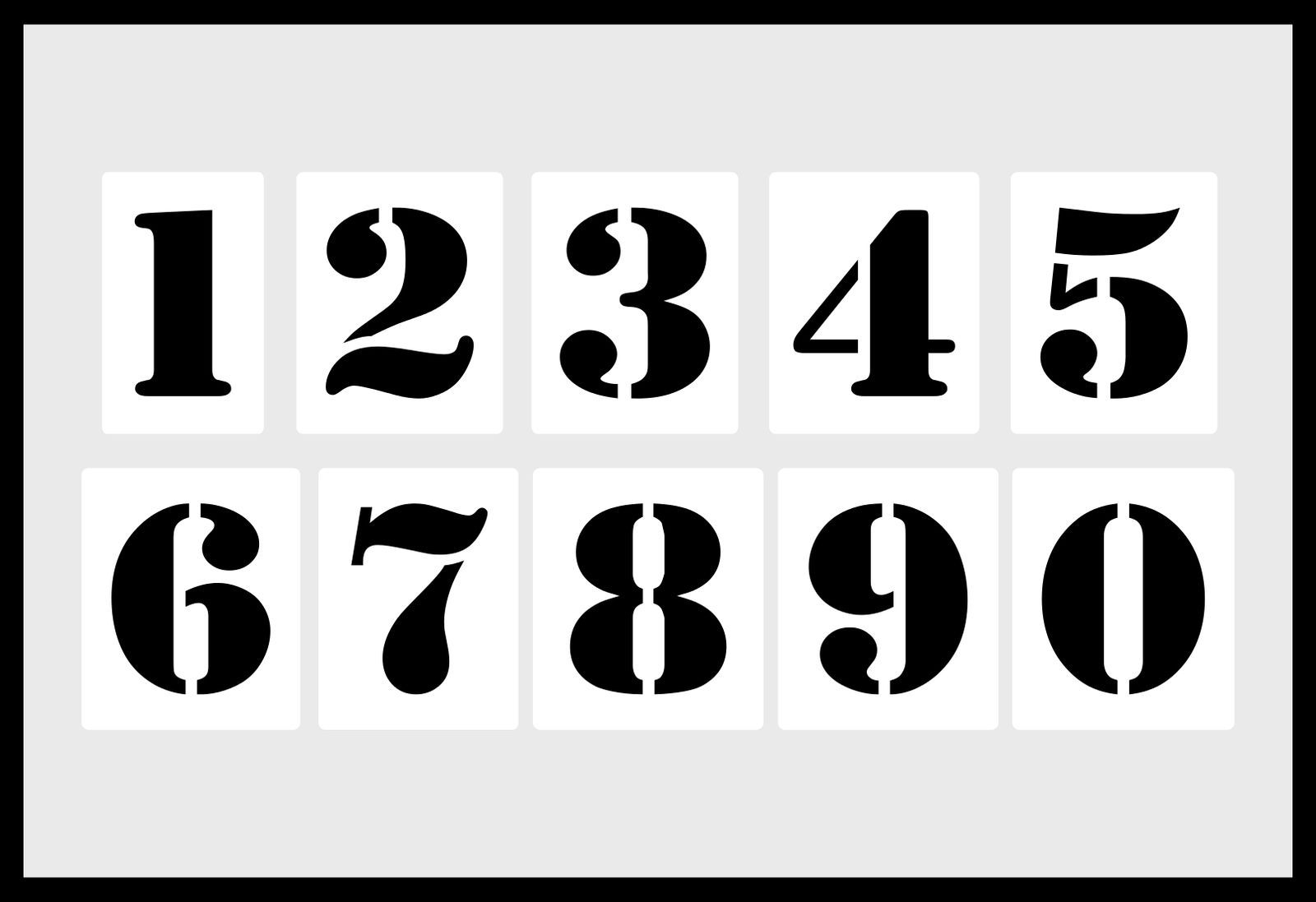 Трафаретный шрифт цифры