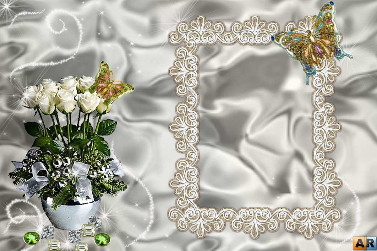 Серебряная свадьба рамка для фотошопа