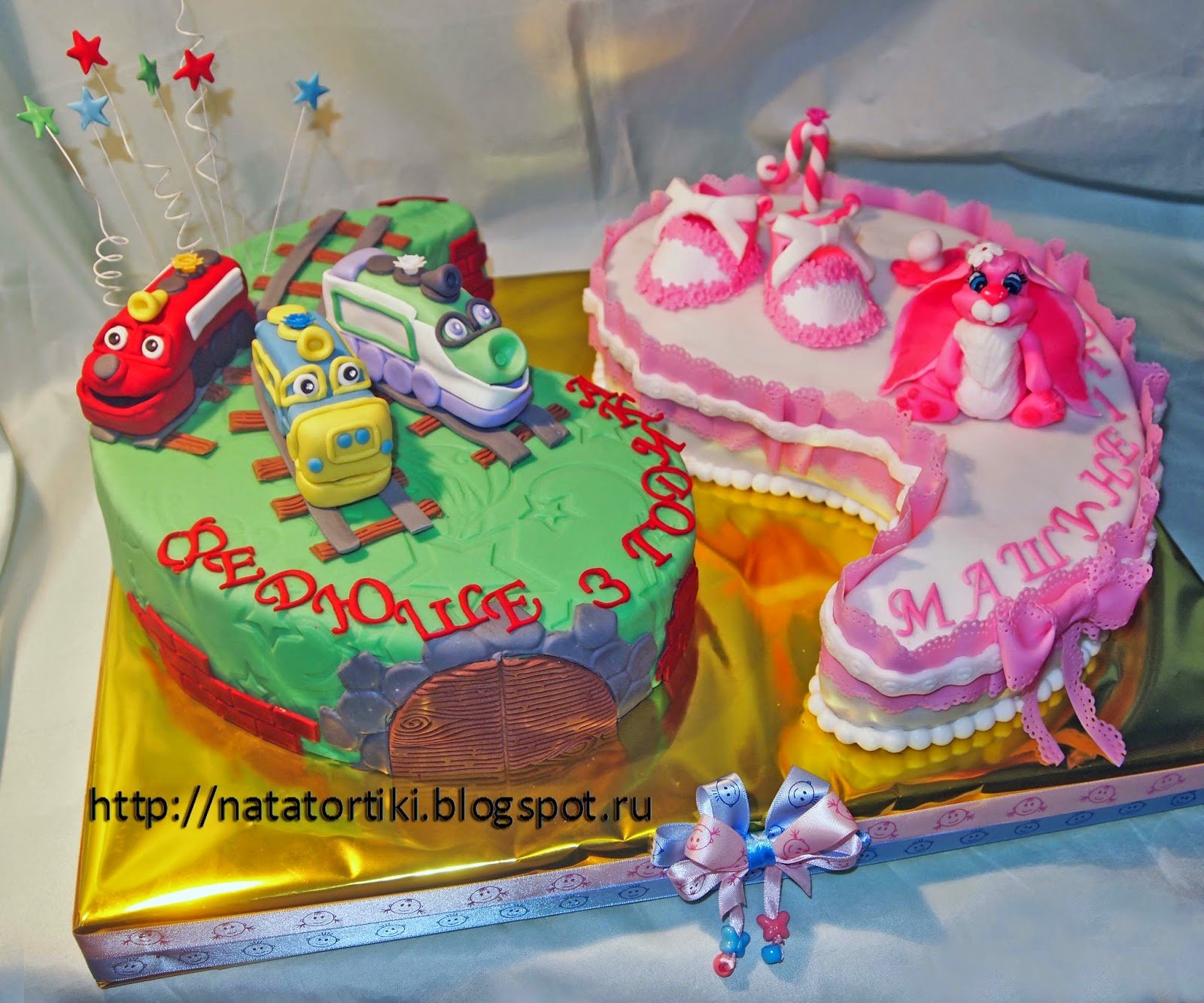 Торт на двойной день рождения детей