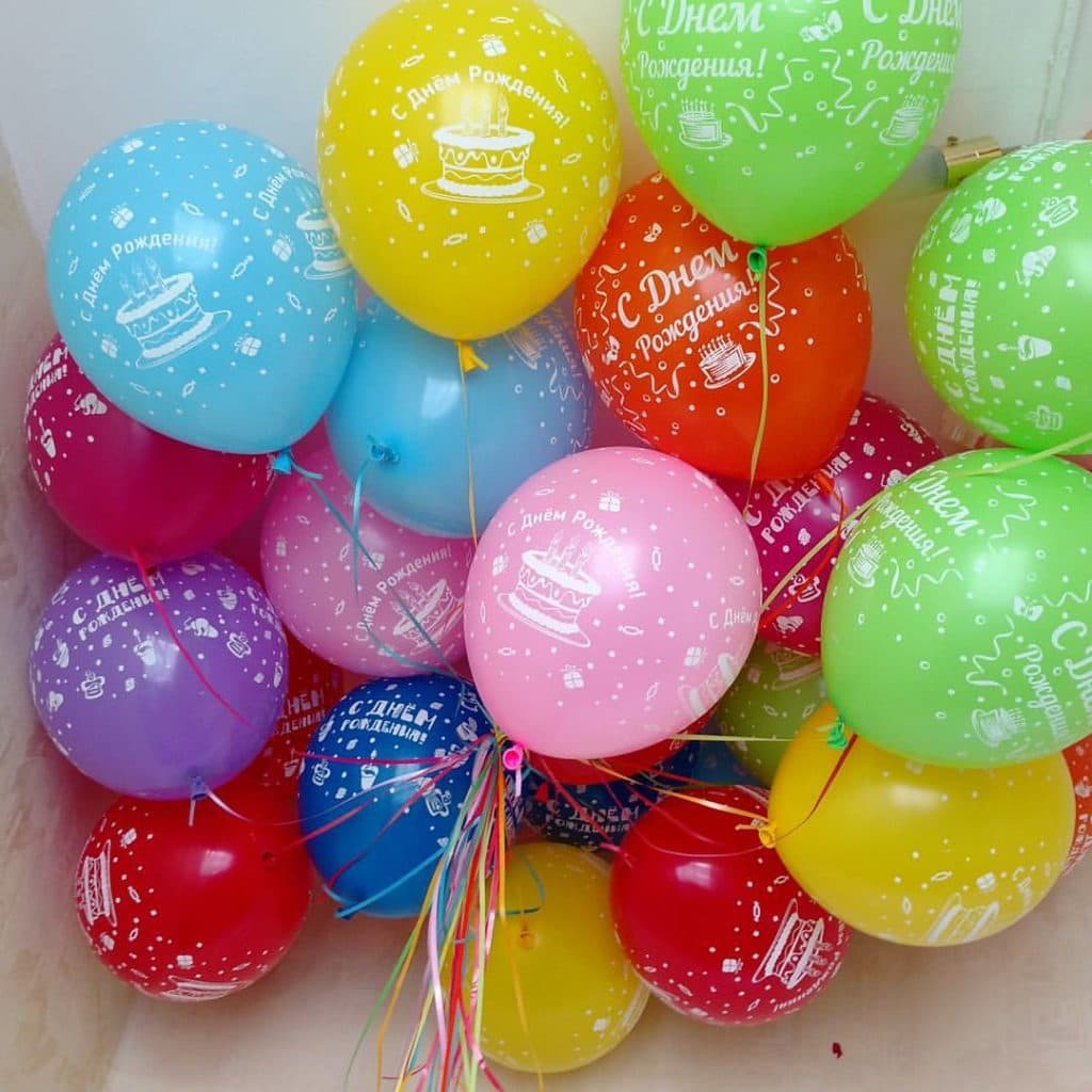 Разноцветные шарики на день рождения