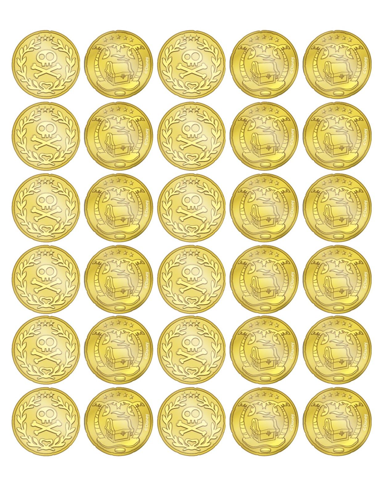 Пиратские монеты для распечатки