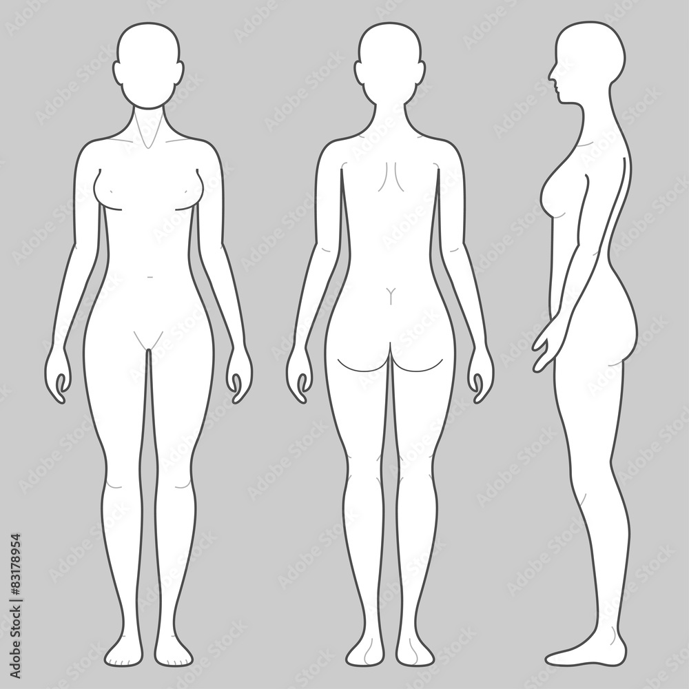 Женское тело в трех проекциях