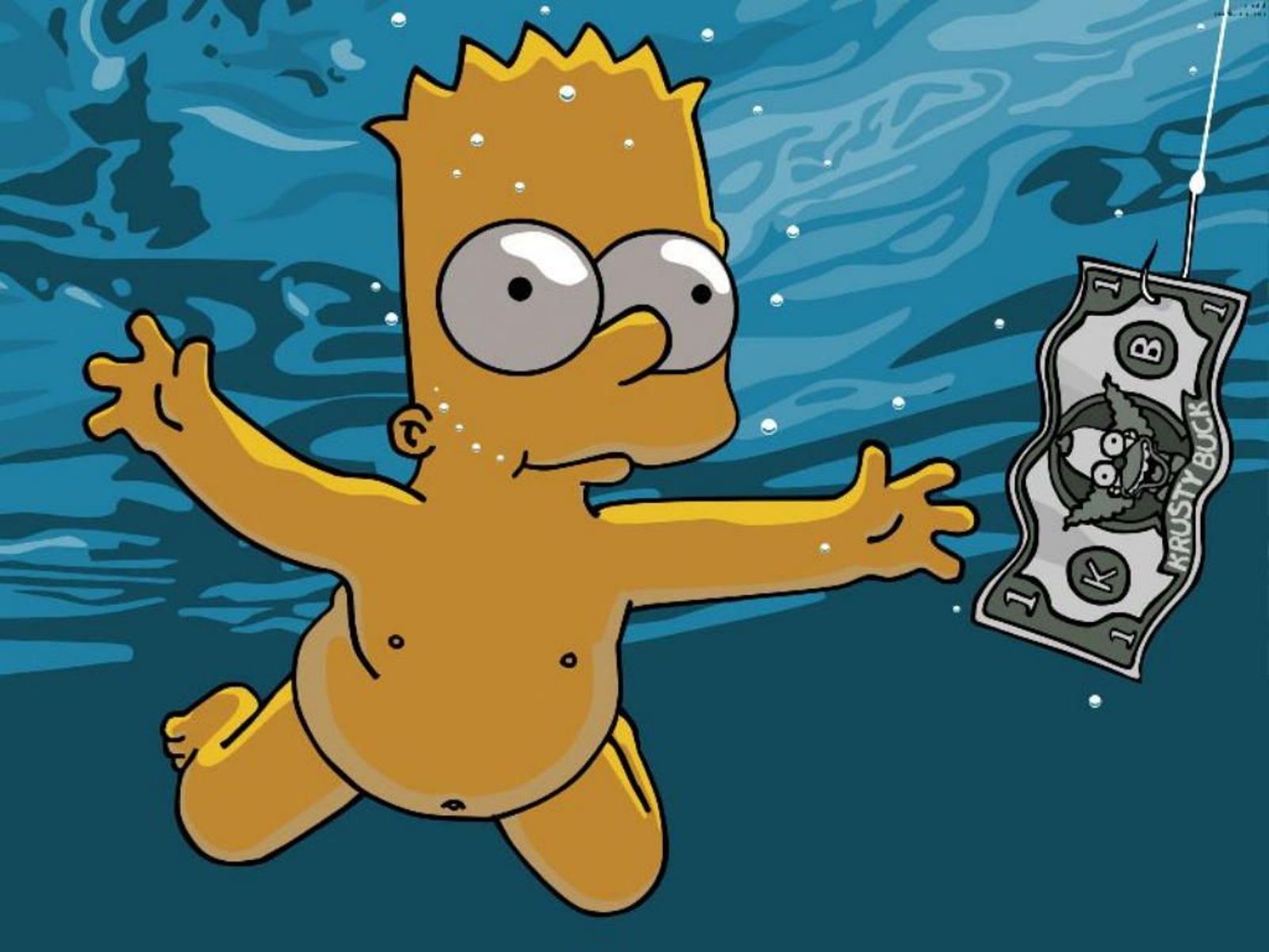 Барт симпсон плавает