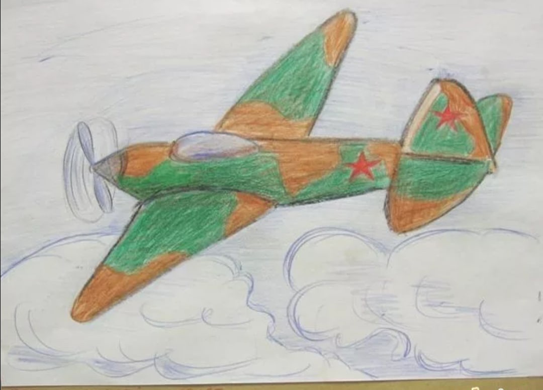 Самолет на детских рисунках