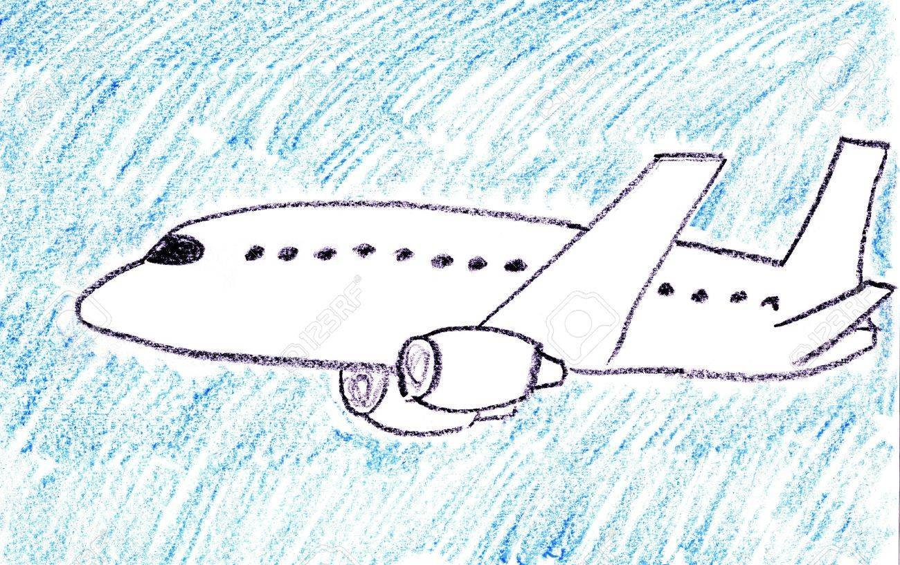 Рисунок самолёта для детей 1 класса