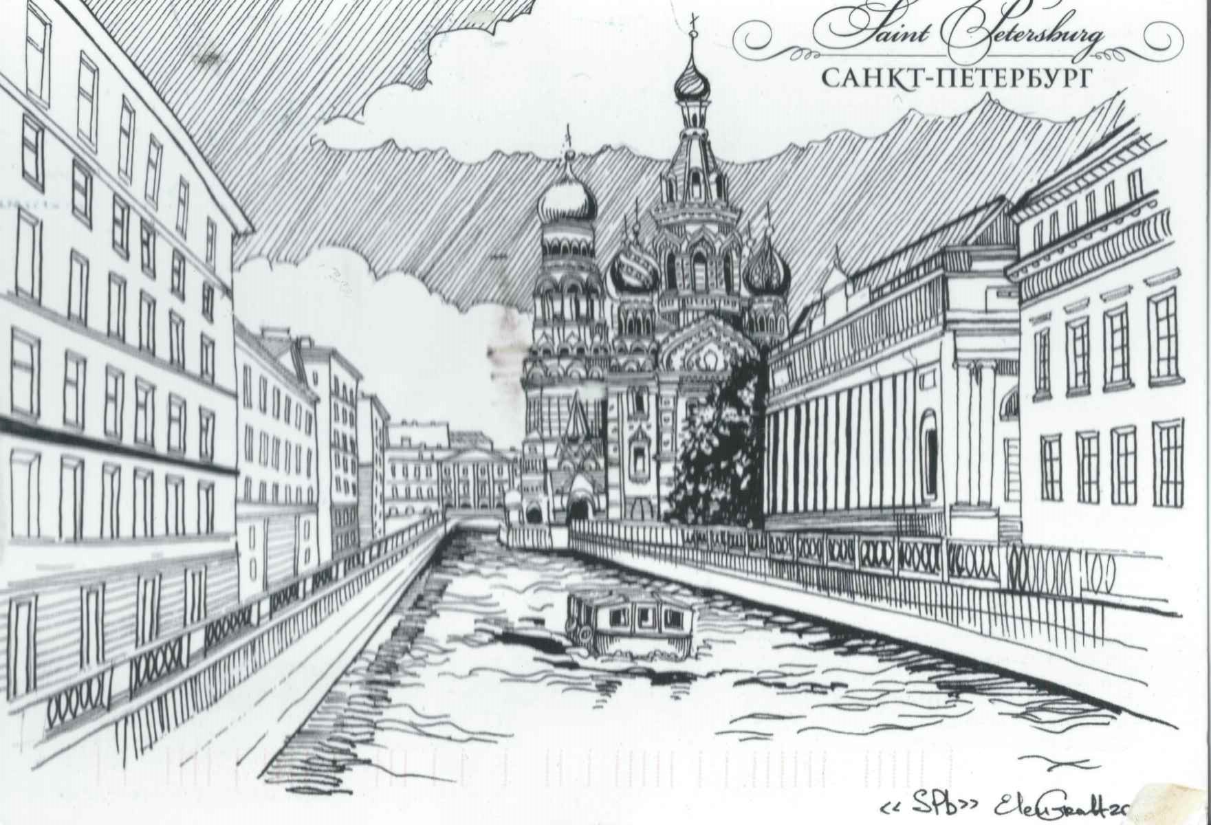 Зарисовки Санкт-Петербурга в карандаше