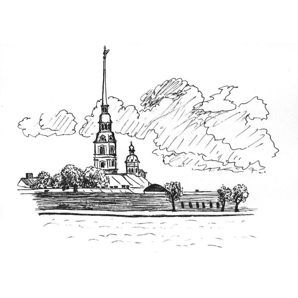 Петербург Петропавловская крепость вектор