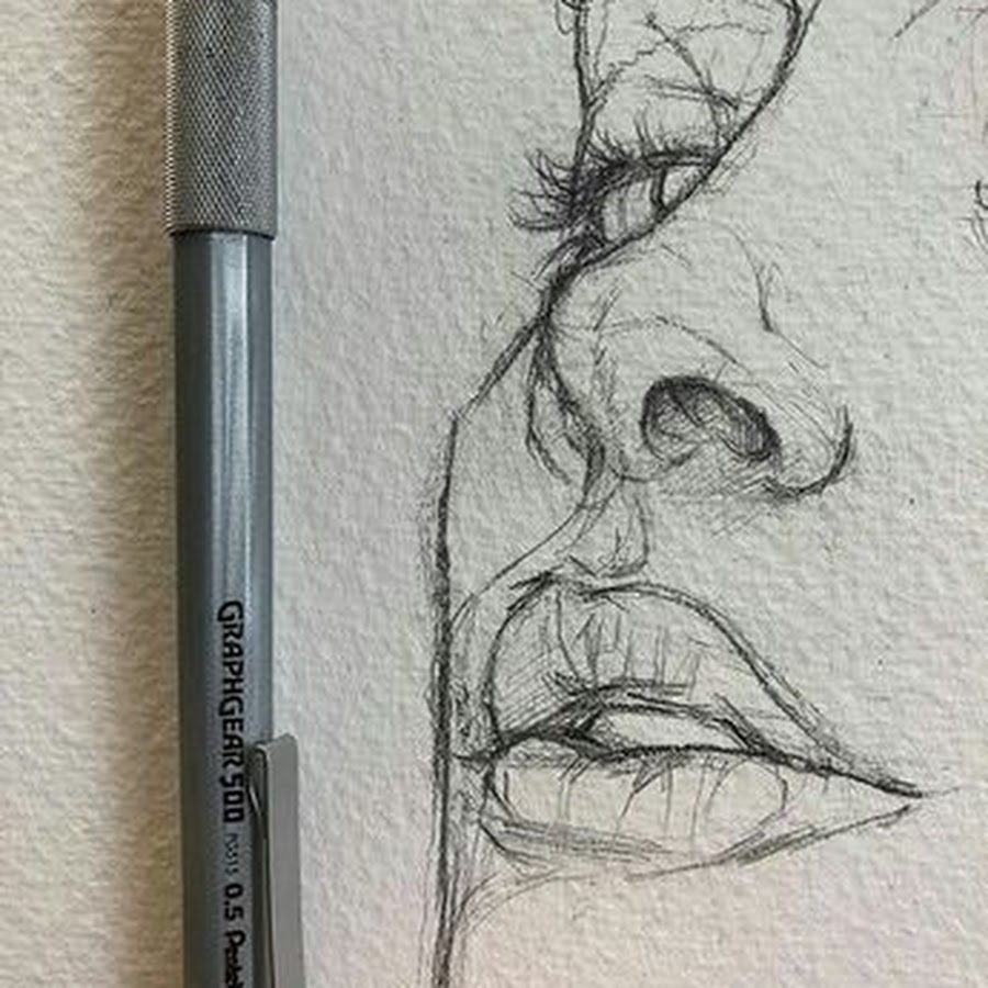 Портрет гелиевой ручкой