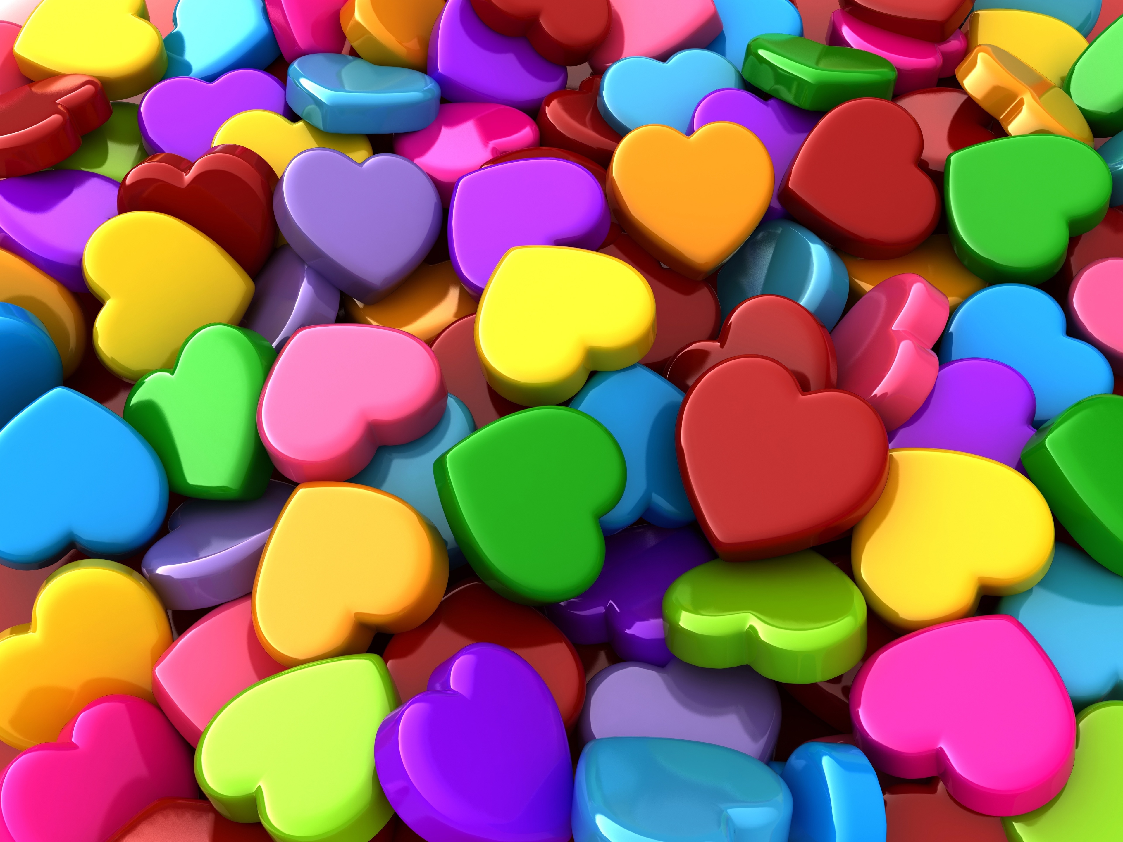 Красивые сердечки разноцветные