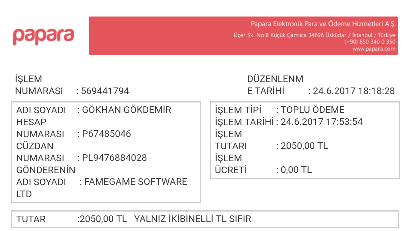 Papara Bank Turkey Card