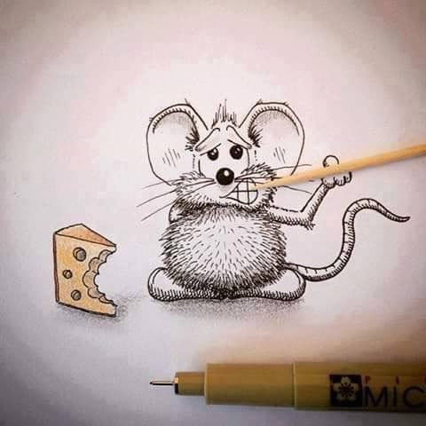 Прикольная мышка рисунок