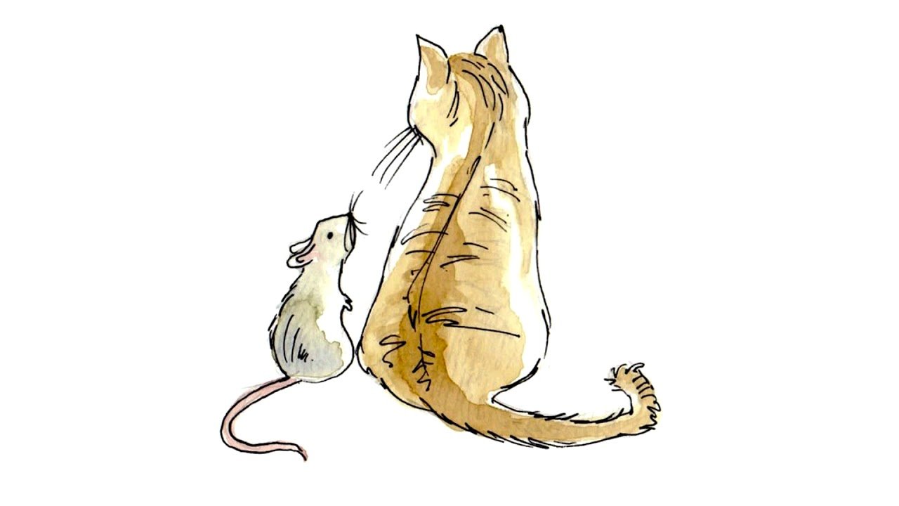 Нарисовать кошку и мышку