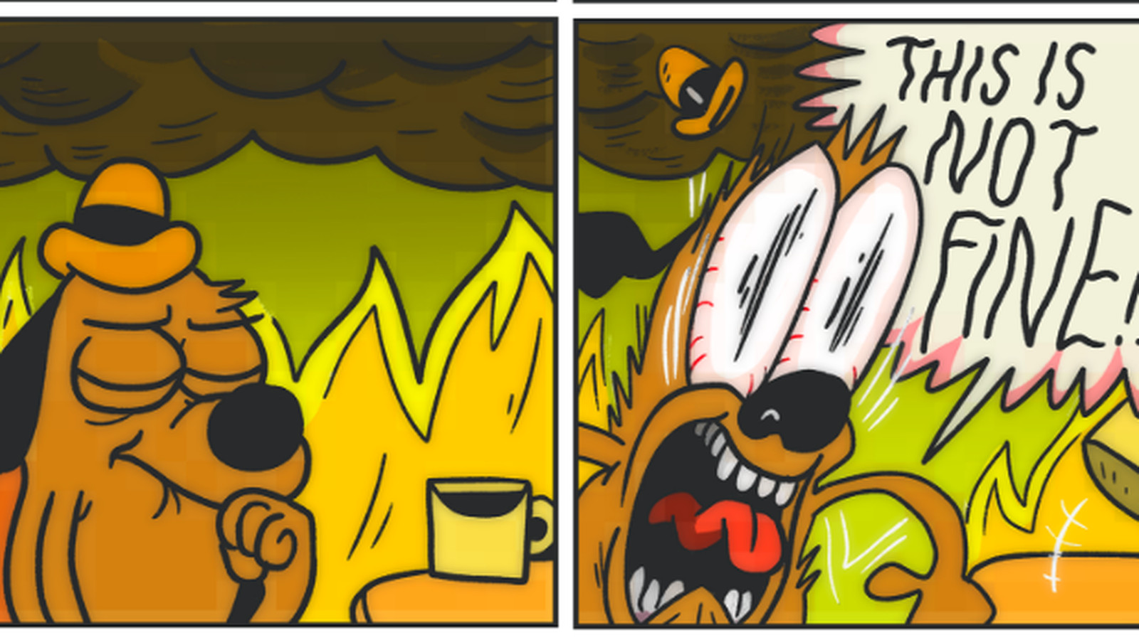 Собака в горящем доме комикс
