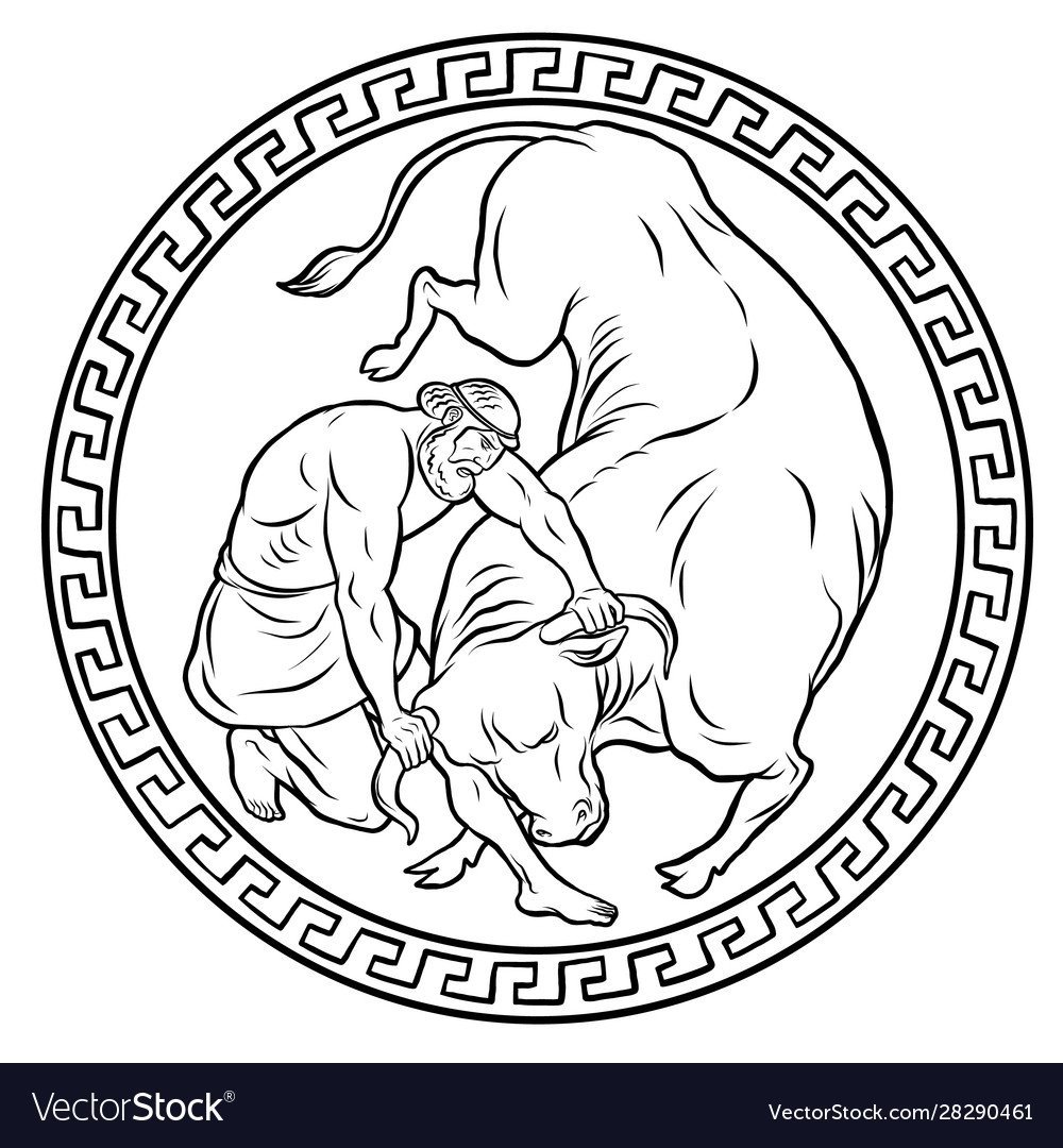 Критский бык рисунок