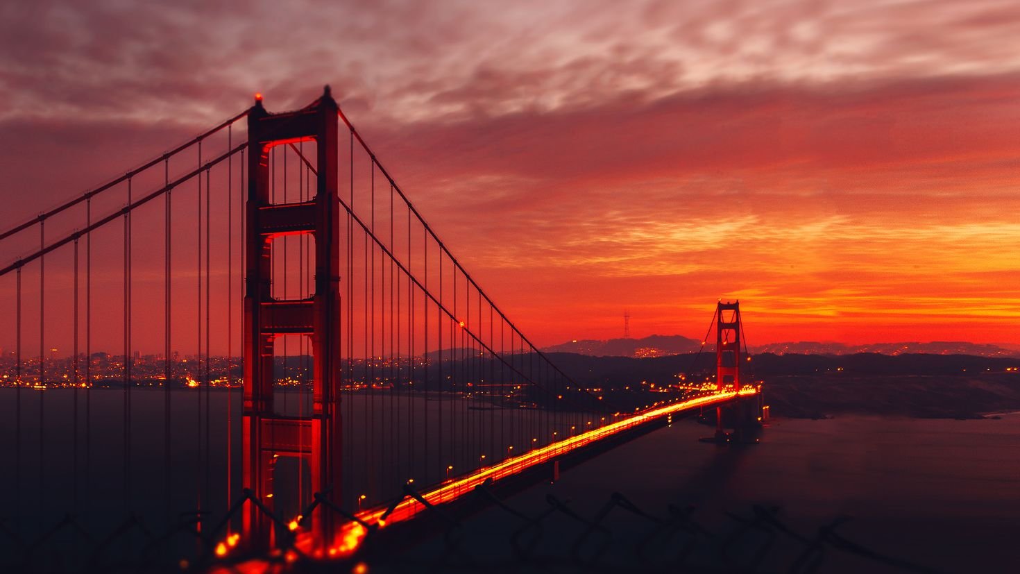 Золотые ворота Сан-Франциско ночью