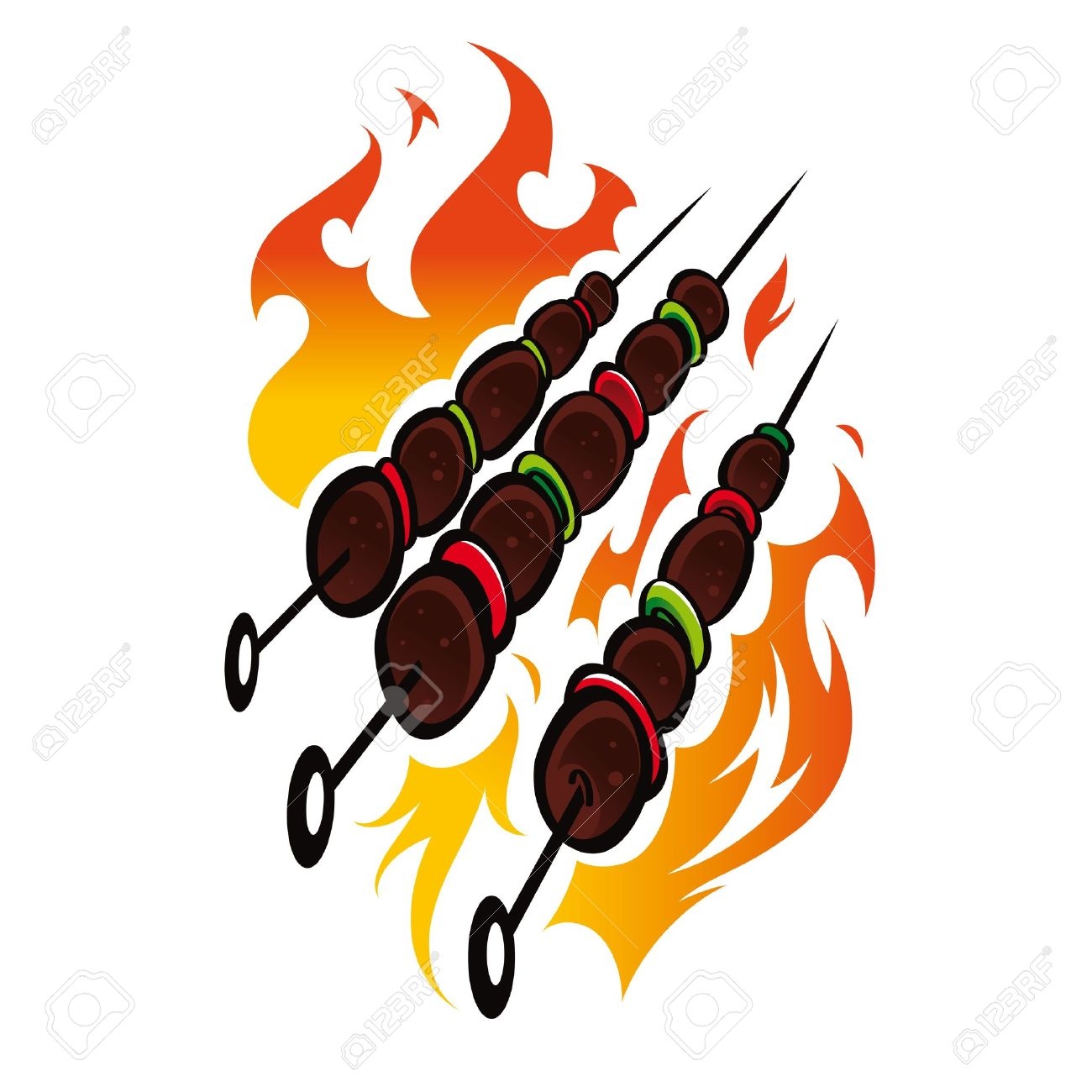 Логотип шашлык на шампуре