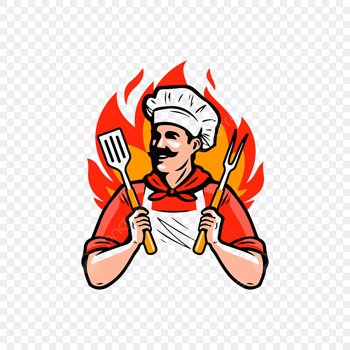 Логотип повар с шашлыком