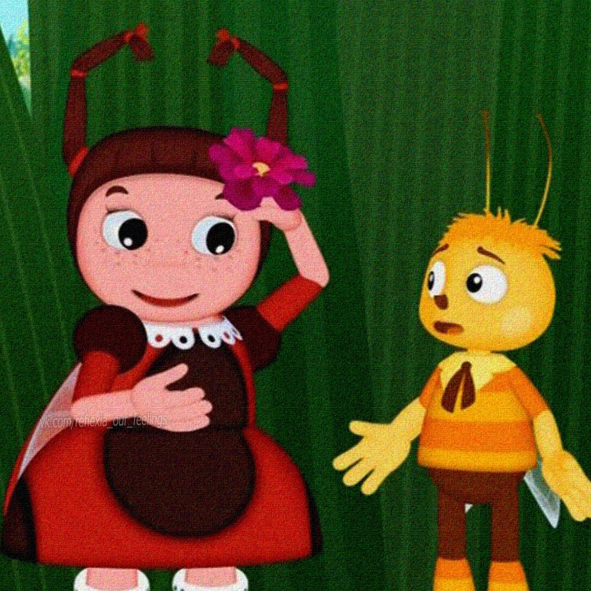 Лунтик и его друзья Мила и Пчеленок