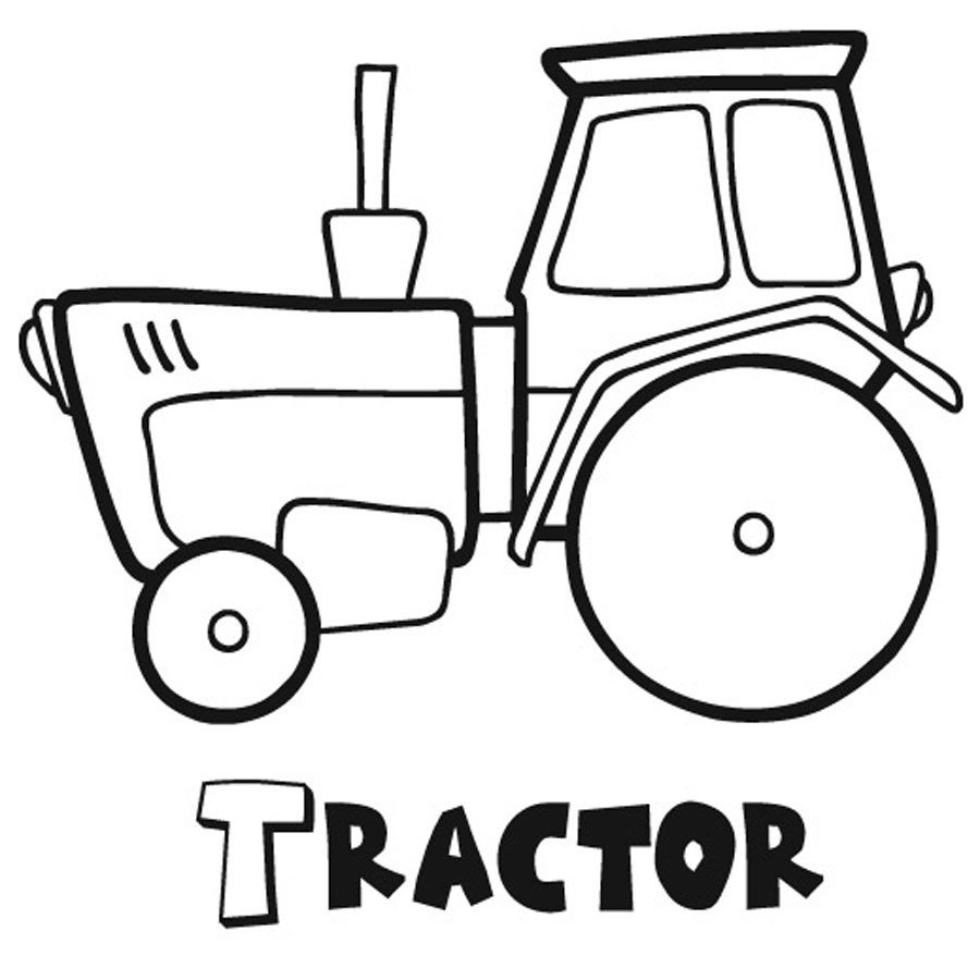 Трафарет трактор с прицепом