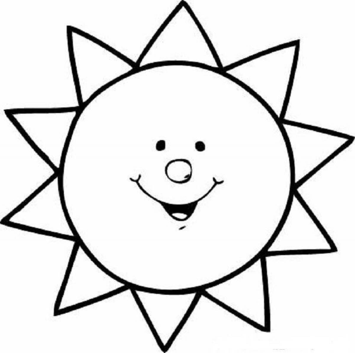 Солнышко раскраска для малышей