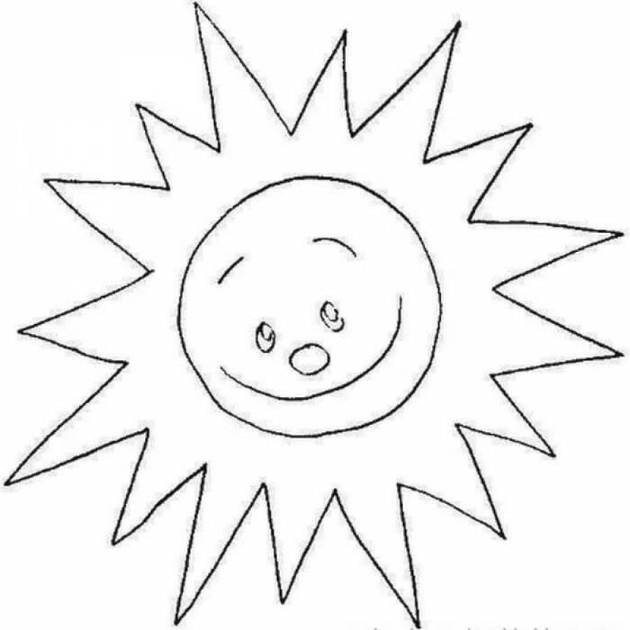 Солнце раскраска для малышей