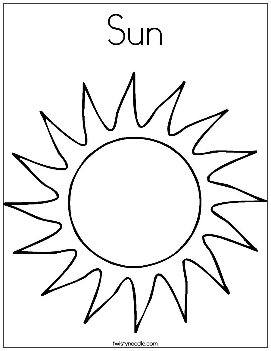Солнце контурный рисунок