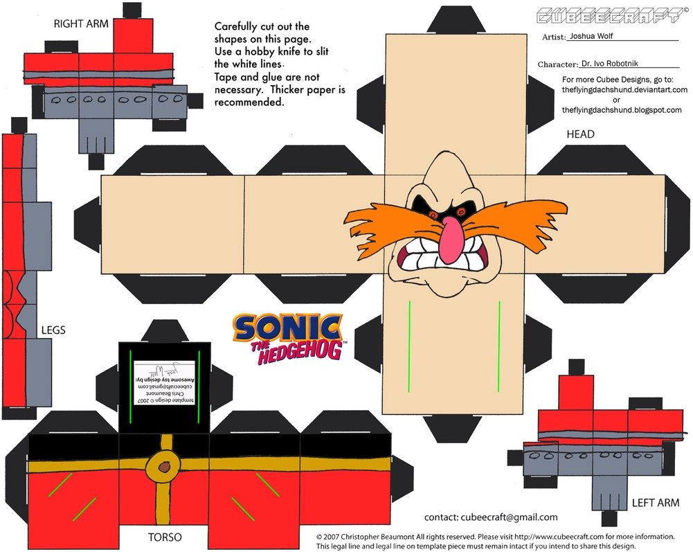 Sonic Papercraft by 3dpapert on DEVIANTART как зделать