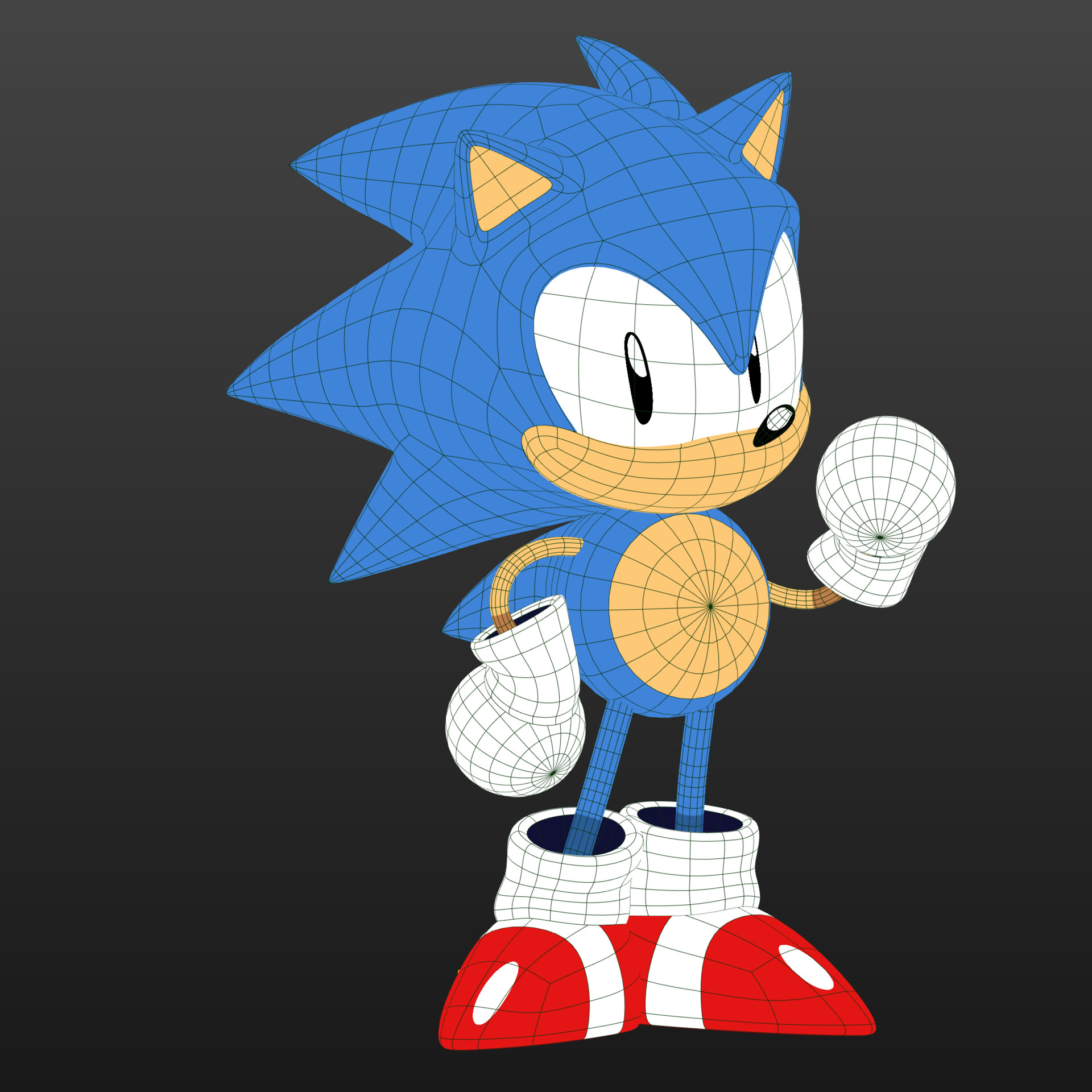 Blender 3d model Sonic