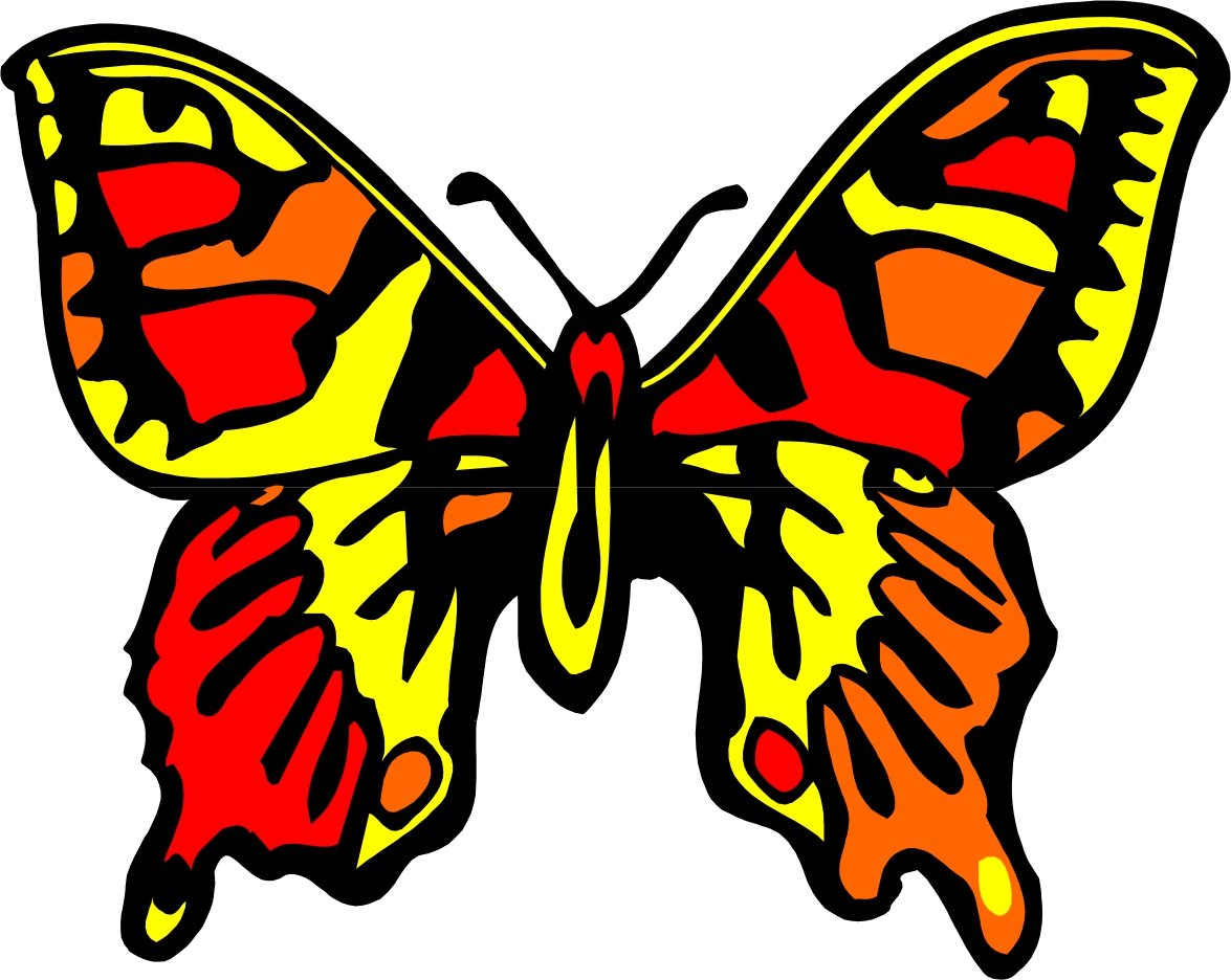 Бабочка мультяшная разноцветная